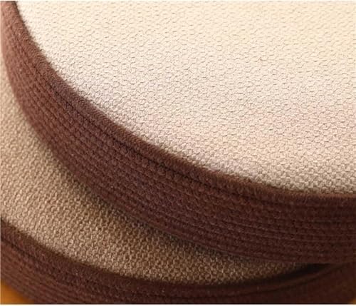 Meditation Floor Cushion, Seat Cushion Straw Futon Cushion Household Circular Breathable Linen Yoga Pillow Cotton Thread Woven 10cm Thick Meditation Pillow(Beige)