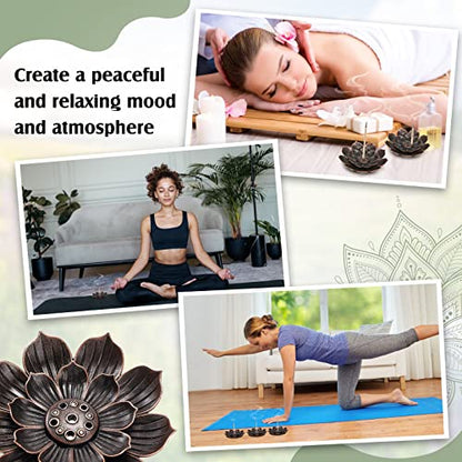 Sumind 30 Pieces Incense Holder Lotus Sticks Incense Burner Cone Burner Ash Catcher for Home Fragrance Decor Yoga SPA Bedroom(Retro)