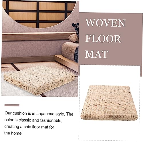 Mikinona 1pc Straw Yoga Mat Thicken Meditation Seat Pillow Home Decorative Square Cushion Thick Japanese Style Cushion