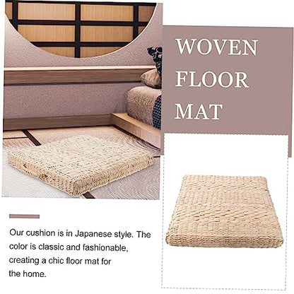 Mikinona 1pc Straw Yoga Mat Thicken Meditation Seat Pillow Home Decorative Square Cushion Thick Japanese Style Cushion