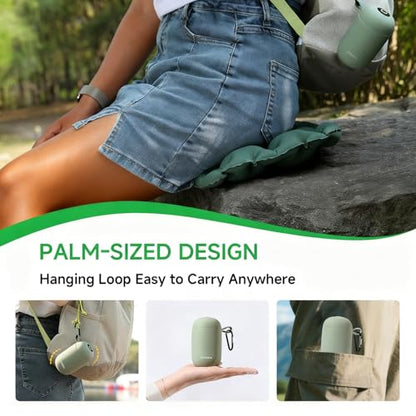 Inflatable Seat Cushion, Lightweight Portable Air Cushion with Pump, Airplane Seat Pad for Flights Pressure Relief, Waterproof Chair Pad, Stadium Cushions for Travel, Camping, Hiking(Green) - color: Green