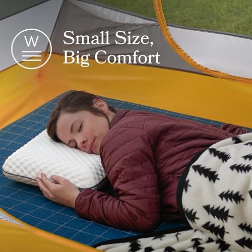 Weekender Cooling Gel Memory Foam Camping Pillow – Travel Size, Ventilated Cooling Pillow for Side & Back Sleepers, Neck Support, Compact with Carry Bag, Washable Cover - size: Travel, style: 1 Pack