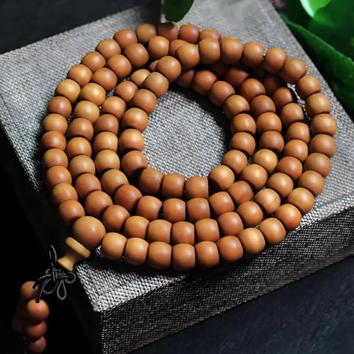 Zen Dear Unisex Teak Wood Prayer Beads Buddha Buddhist Beads Japa Mala Necklace Bracelet Bead