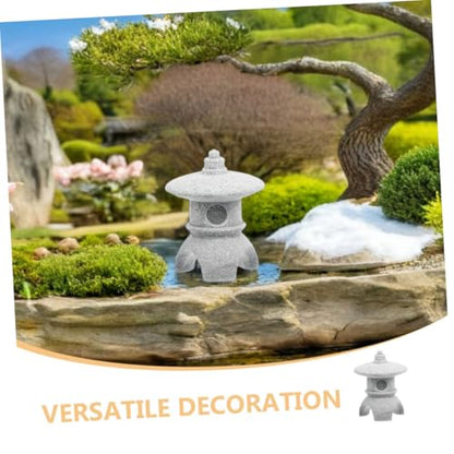 DECHOUS Sandstone Lantern Japanese Sculpture for Zen Garden Decor for Home Aquarium Landscaping and Serene Asian Ornament Tranquil Atmosphere
