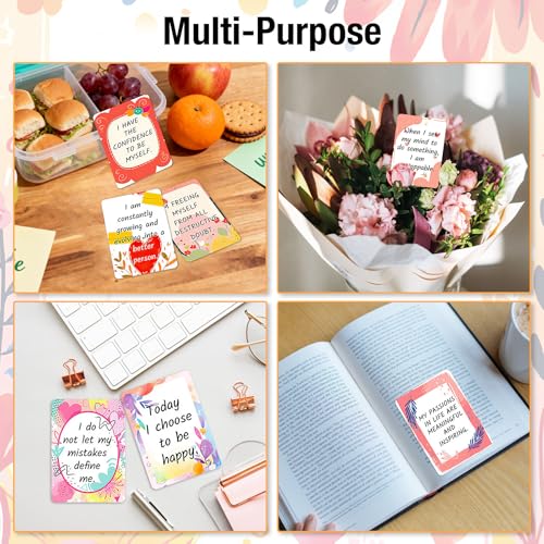 50 Pcs Positive Affirmations Cards, 2.52 * 3.5 Inch Inspirational Motivational Cards for Women, Employees Coworkers, and Kids, Blank Back