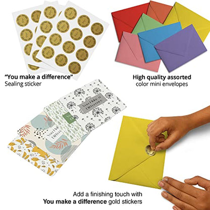 Dessie 60 You Make a Difference Inspirational Cards with Envelopes & Matching Seals. 60 Post-it Note Size Motivational and Encouragement Cards with Positive Affirmations. Great Thoughtful Gifts. - size: 3.5 x 3.5 inches, style: You make a difference