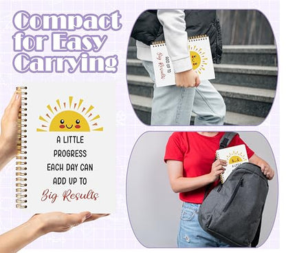 Welshower Boho Sunshine Motivational Spiral Notebook Journal, Inspirational Notebook for Women Men, a Little Progress Each Day Positive Journal, Positive Affirmation Gifts, 5.5x8.3 Inch - color: Inspirational Notebook 13