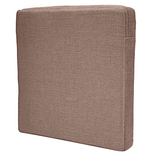 Square Soft Yoga Floor Cushion Removable Washable Meditation Mat Cushion 15.7 X 15.7 X 2.4in for Floor Window Decoration - color: square linen brown