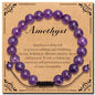 BONNY BOXX Braided Genuine Bracelet, Elegant Handcrafted Natural Gemstone Crystal Bracelet Healing Power Energy Inspirational Gifts with Card for Unisex - color: Amethyst, size: 8MM