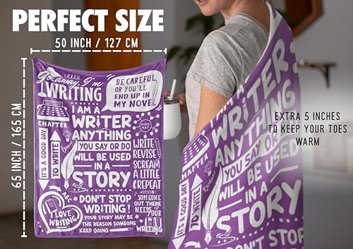 Huglanket Writer Gifts Blanket - 50" x 65" Throw, Flannel Blanket - Graduation/Birthday for Writers, Novelist, Scriptwriter