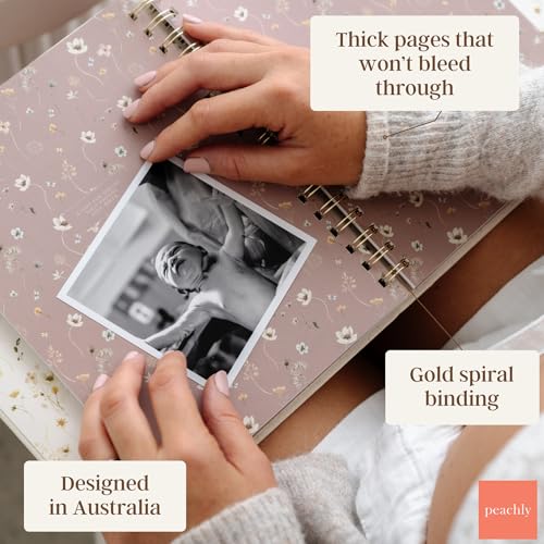 Peachly Pregnancy Journal - Linen Pregnancy Book to Capture Every Milestone - Pregnancy Must Haves - Baby Book Keepsake Pregnancy Journals For First Time Moms and Experienced Moms (Rust) - color: Rust