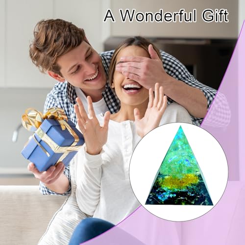 Tree of Life Orgone Pyramid,Natural Green Strawberry&Obsidian Orgonite Healing Crystal Pyramid,Crystal Stone Positive Reiki Energy Generator Collection Wealth Lucky Meditation Tool(6cm) - color: Black