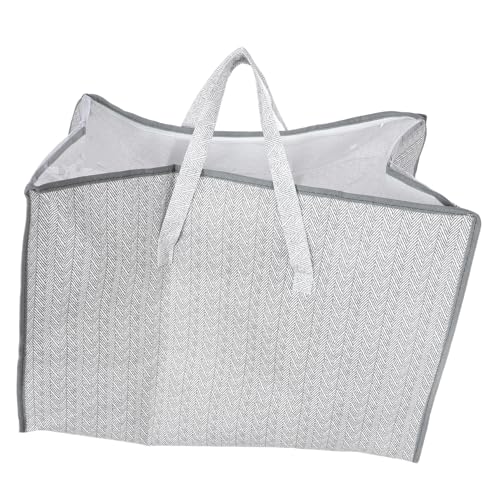 Vaguelly Large Capacity Foldable Storage Bag Organizer for Clothes and Blankets Heavy-Duty Fabric Zipper for Closet Organization and Moving Supplies