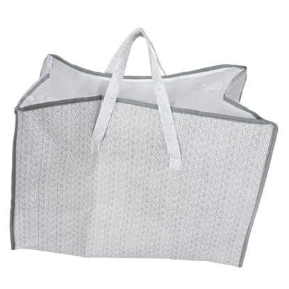 Vaguelly Large Capacity Foldable Storage Bag Organizer for Clothes and Blankets Heavy-Duty Fabric Zipper for Closet Organization and Moving Supplies