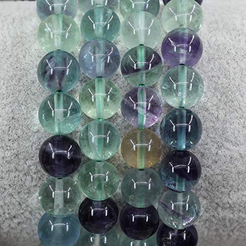 Amandastone Natural Gemstone 8mm Round Beads Stretch Bracelet 7 Inch - color: Clear Fluorite