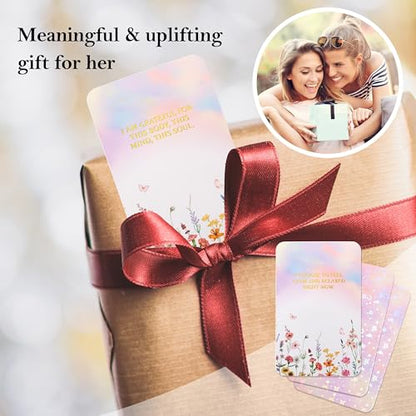 Crisky Positive Affirmation Cards for Women, 50 Pack Daily Affirmations, Encouragement Motivation Cards with Edgy Positive Quotes, Inspirational Gifts for Women, best friends, Girls