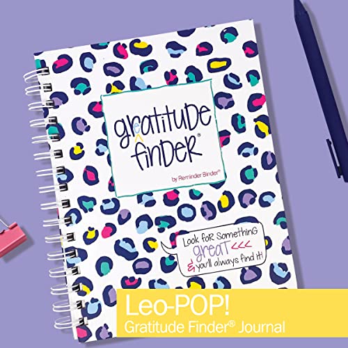 Gratitude Journal 52 Week Daily Positive Thinking for Thankfulness + Sticker Set | Gratitude Finder - color: Leo-POP! + Grateful Heart Stickers