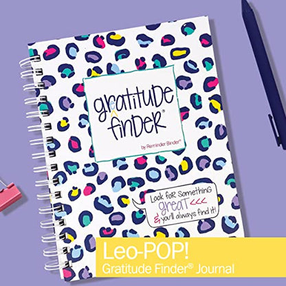 Gratitude Journal 52 Week Daily Positive Thinking for Thankfulness + Sticker Set | Gratitude Finder - color: Leo-POP! + Grateful Heart Stickers