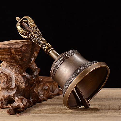 Tibetan Buddhist Meditation Bell And Dorje Set, It Can Be A Bell For Yoga And Meditation, A Hotel Bell, An Office Bell For Home Or Office, A Sound Healing Instrument, A Musical Instrument(Size:16.5cm) - size: 16.5cm