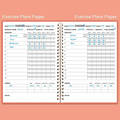 Fitness Planner for Women & Men - A5 Workout Log Book/Exercise Workout Log to Track Weight Loss, GYM, Bodybuilding Progress - Daily Health & Wellness Workout Journals, 5.8X8.25 In Workout Book - style: Pink