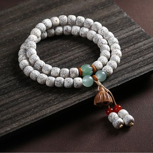 Natural Star Moon Bodhi Bracelet for Women Men Double-loop Winding Star Moon Bead Bracelet Meditatioon Healing Anxiety Relief Energy Buddha Bead Bracelets Birthday Gift - color: Bodhi 23