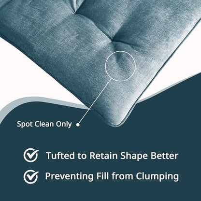 Intelligent Design Edelia Foldable Poly Chenille Light Weight Lounge Floor Pillow Cushion Tufted Seat for Meditation, Game Playing, Yoga, Reading with Travel Wrap, 74x27, Aqua - color: Aqua