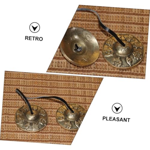 BESTonZON 1pair Tingsha Cymbals for Meditation and Sound Healing Nepalese Percussion Instrument Compact Design for Yoga and Mindfulness Practice Traditional Tingsha Bells