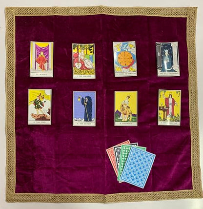 SMMS Spiritual Velvet Table Cloth Altar Tarot Spread (Wine, Medium- 61cm*61cm/ 24inch*24inch) - color: Wine, size: Medium- 61cm*61cm/ 24inch*24inch