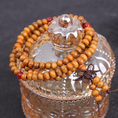 1PCS 6MM Bead Bracelets for Men and Women Unisex Mala Bracelet Beaded Tibetan Prayer Buddha Bead for Meditation - color: Orange