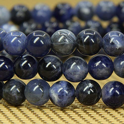 Angelstones Handmade Natural Healing Gemstone 6mm Round Beads Stretch Crystal Bracelet 7 Inch Unisex - color: Blue Sodalite