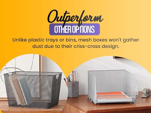 YBM HOME Kitchen Pantry Organizer Wire Baskets for Shelves, Cabinets, Pantry, Countertop, Mesh Open Storage Bin Metal Basket for Organizing Food Supplies, 6 Pack, 12.1x7.8x5.8 - size: 12.1 in x 7.8 in x 5.8 in