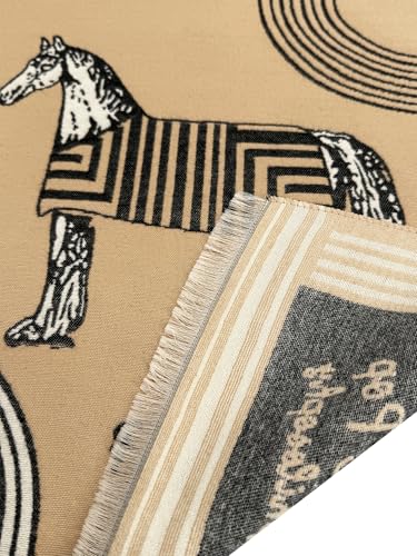 Women's Reversible Pashmina Shawl Wrap for Women Big Scarf Holiday Gifts - color: Bronze-white