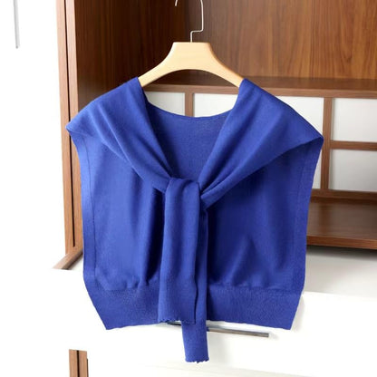 WaJuemy Sweater Shawl Wraps for Women Sweater Knitted Knotted Shawls Travel Casual Scarf Cape Shoulder Tops Fashion Wrap - color: Blue