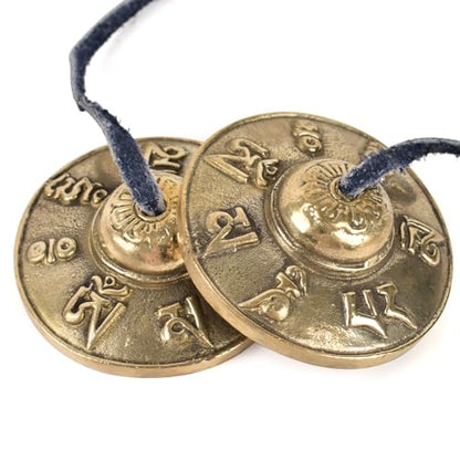 Tibetan Tingsha Cymbals Drawstring Meditation Chime Bells 6.5CM/ 2.6 Inch Chime Bells for Stress Relief, Meditation