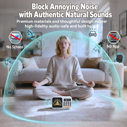 Tibetan Meditation Singing Bowl, Portable Electronic Audio Sound Machine with 27 Different Singing Bowl, Natural Soothing Sounds for Yoga, Meditation, Chakra Healing and Stress Relief(Green) - color: Green