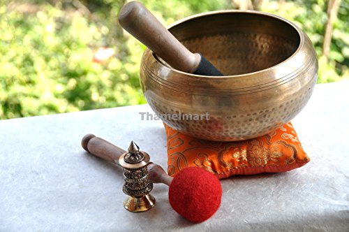 6.5 Inch Relaxing Yoga Meditation Om Peace Singing Bowl/Cushion/Rosewood Mallet/drum stick and free cushion