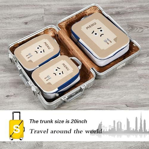 Stackable 3 Set Packing Travel Organizer Polyester Plastic Bags for Clothes, Food Indecision Look (3 Set) - color: Food Indecision Look