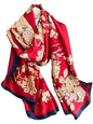 Large Shawl Scarf For Women Lightweight Wraps Silky Headscarf Long Sunscreen Scarfs - color: T13 Red Apricot / 70"x 35"