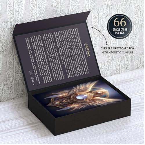 Angel Signs: A Divine Guidance Oracle with Angel Numbers by River Aether - Deck of 66 Inspirational Angelic Tarot Oracle Cards with Keywords and Meanings on Them