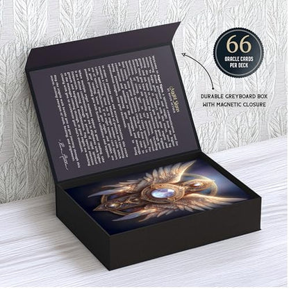 Angel Signs: A Divine Guidance Oracle with Angel Numbers by River Aether - Deck of 66 Inspirational Angelic Tarot Oracle Cards with Keywords and Meanings on Them