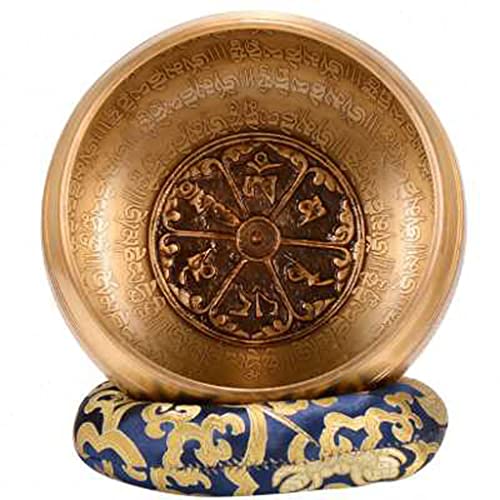 Pure Copper Singing Bowl Singing Bowl Buddha Sound Bowl Yoga Meditation Sound Bowl Ornament for Relaxation Healing Prayer，A S - color: A