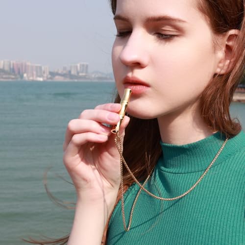 COTATI Anxiety Breathing Necklace Breathe Easy Mindfulness Necklace Stainless Steel Pendant for Women Men Natural Calm & Stress Relief - color: Gold-bamboo
