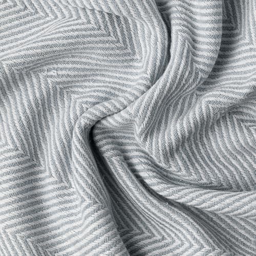 Bed Blanket, Queen Size (79 x 90 Inch), Cotton-Rich Blend, Soft Textured Woven Coverlet, Easycare, Lightweight & Breathable Bed Layering, All Season Bedding, Warm Gray - color: Warm Grey, size: Queen
