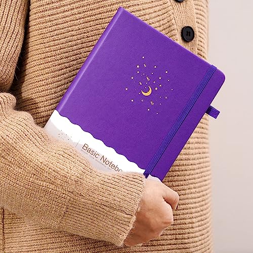 CAGIE Lined Journal Notebook for Work, Hardcover Notebook Journal with Pen Loop, A5 Notebook Journal Cover, Medium 5.7" x 8.3", (Purple Ruled), Gifts - color: 01 Purple