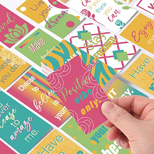 Jinei 300 Inspirational Affirmation Cards Bulk Daily Positive Motivational Gifts Cards Small Mini Encouragement Quotes for Women Coworker Team(Line Flower) - style: Line Flower Style