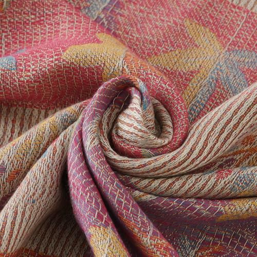 Paisley Pashmina Rave Shawl Scarf-Women's Reversible Ethnic Jacquard Pashmina Wraps for Travel - color: E#. Colorful Boho