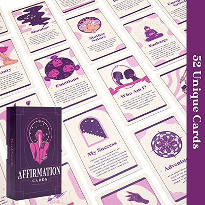 PURPLE CANYON Daily Affirmation Cards for Women and Men | Positive Affirmations for Mindfulness, Meditation, and Inspiration | Beautiful 52 Card Deck - style: Affirmation Cards