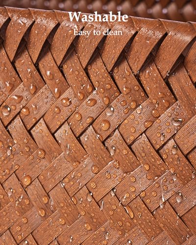 15x10x9 Woven Laundry Basket Hamper, Storage Basket for Clothes Blankets, 4-Pack Wicker Bin for Closet Shelves Bedroom Bathroom, Brown - size: 15x10.27x9.45 Inch