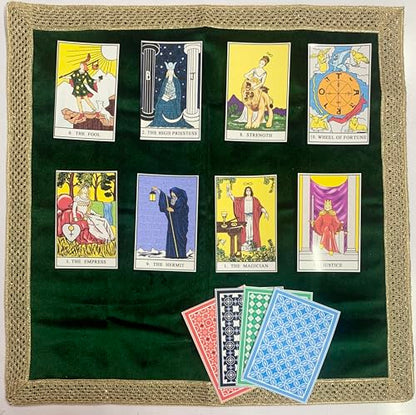 SMMS Spiritual Velvet Table Cloth Altar Tarot Spread (Green, Small- 46cm*46cm/ 18inch*18inch) - color: Green, size: Small- 46cm*46cm/ 18inch*18inch