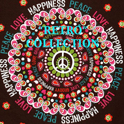 Meditation Cushion Zafu Pillow Buckwheat & Kapok Fill - Limited Edition Love Peace Happiness - color: Love Peace Happiness